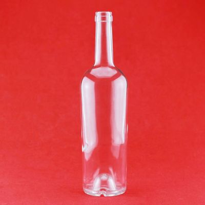 Hot Selling Custom Design Round Shape Concave Bottom Vodka Brandy Whisky Liquor Glass Bottle With Cork Cap 