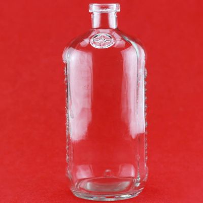 Round Empty 750 ML Clear Glass Moonshine Spirit Empty Clear Spirit Glass Bottle 