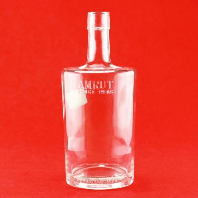 Fat Cylindrical Glass Bottle Cylindrical Glass Whiskey Bottle 