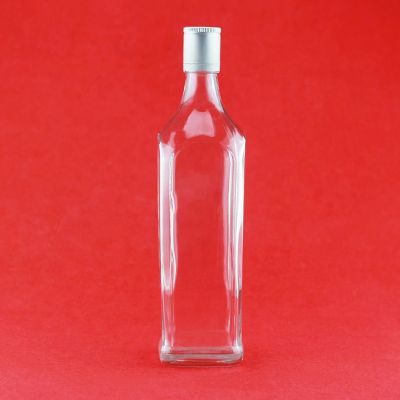 Custom Made Square Liquor Bottle 750ml Custom Made Whisky Glass Bottle With Lid 