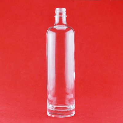 Manufacturer Made Cylinder Shape Brandy Vodka Empty Glass Bottles With Aluminum Screw Cap 