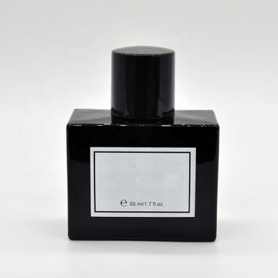 Black Rectangle Men 50ml Glass Perfume Bottle 