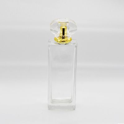 Best-selling new design transparent rectangular empty perfume glass bottle 100ml 