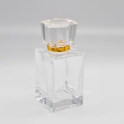 33ml transparent square reusable glass bottle small perfume glass bottle 