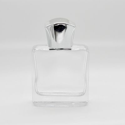50ml square transparent portable perfume glass bottle 