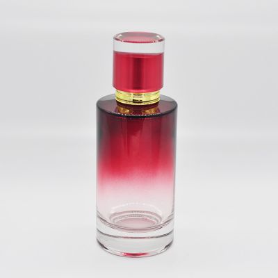 100ml glass round perfume bottle with red gradient color 