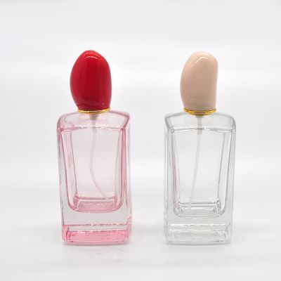 100ml Teenage Design Pink Rectangular Transparent perfume glass bottle 