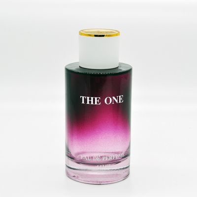 100ml gradient purple glass cylindrical perfume spray bottle with pump head