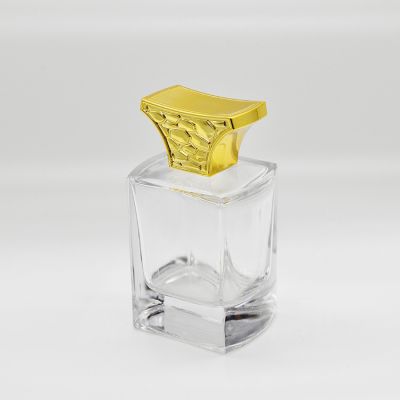 Glass squared empty cosmetic refillable glass perfume bottle 100ml 