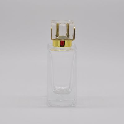 High quality empty transparent glass perfume bottle with pump sprayer 