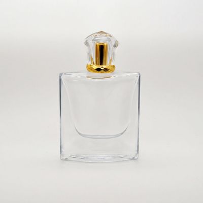 100ml empty high quality designed OEM customized transparent cylinder glass perfume bottle with pump sprayer 