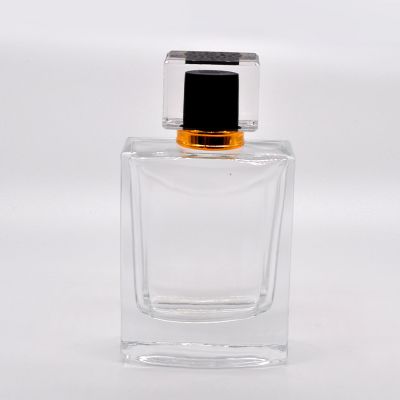 High quality fancy luxury crystal 100ml square perfume empty glass bottle 