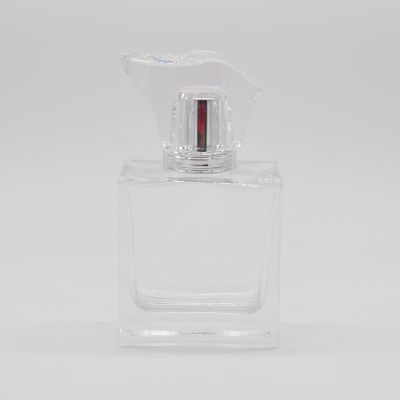 Empty fashion design transparent clear OEM glass perfume bottle with pump mist sprayer 