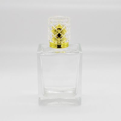 Wholesale 100ML Custom made square glass perfume bottle for sale 