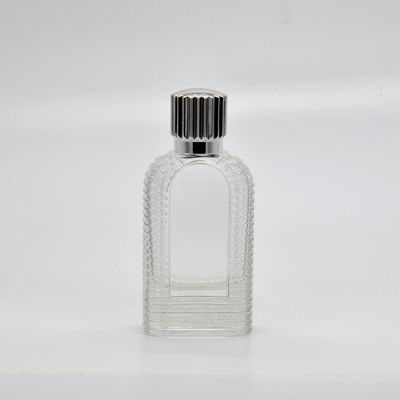 Unique design 60ml transparent glass thick bottom perfume sprayer bottle