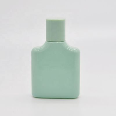 30ml/50ml/100ml empty high quality green OEM glass perfume bottle with gift box pump sprayer 
