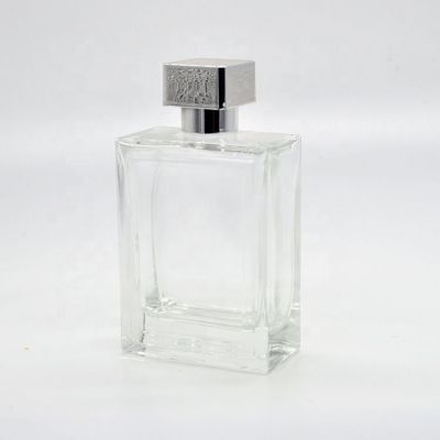 Empty Transparent Hot Sale High Quality Square Refillable Gradient Glass Spray Pump Perfume Bottle 