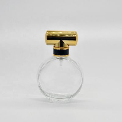 25ml Empty high quality round transparent OEM glass perfume bottle with pump sprayer 