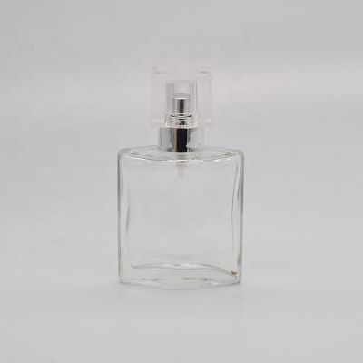 30ml/100ml empty high quality clear OEM glass perfume bottle with cover 
