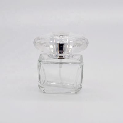25ml Empty high quality special shape transparent OEM glass perfume bottle with pump sprayer 