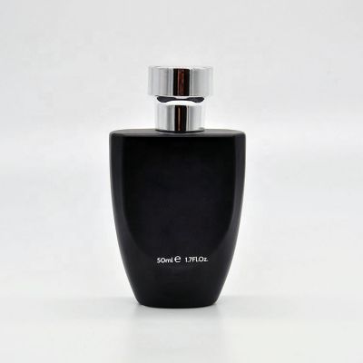 Black Square High Premium Quality Wholesale Gradient Coated Spray Glass Perfume Bottle with Sliver Cap 
