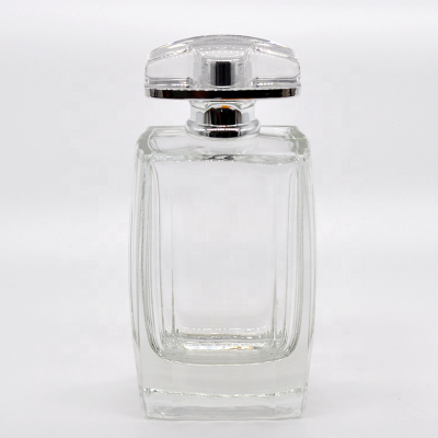 Beautiful design High quality 100ml transparent glass perfume bottle 