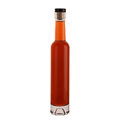 Custom cheap price liquor vodka 200ml empty whisky clear glass bottle with cork 