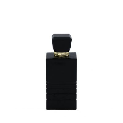 square rectangle elegant black solid painting custom perfume glass bottles