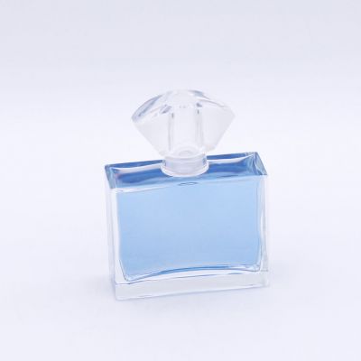 oblate rectangle 100ml fancy transparent perfume glass bottles for sale 