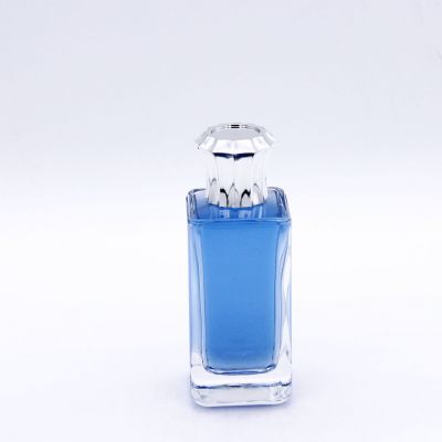 square cylindrical transparent exquisite high quality custom perfume bottles 