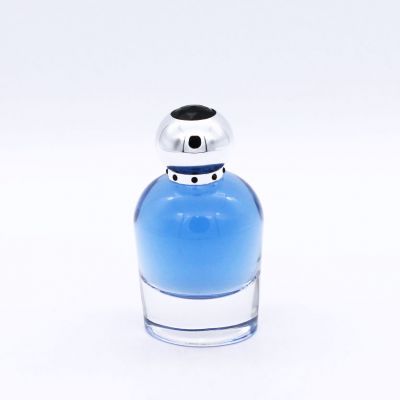 round elliptical transparent high quality empty glass perfume bottles 