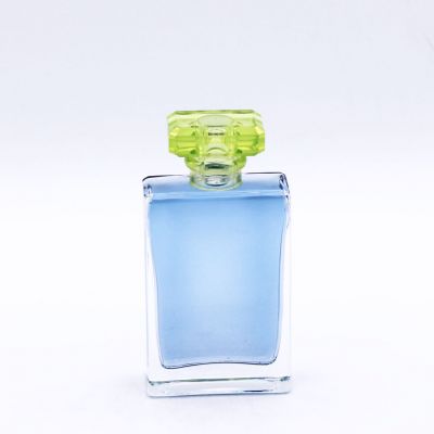 transparent square 100ml rectangle custom empty glass perfume bottles 