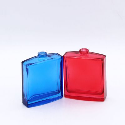 oblate square rectangle solid color painting custom empty perfume glass bottles