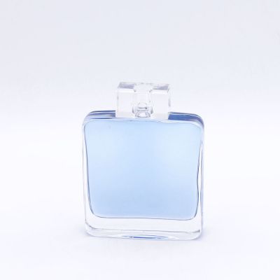 oblate rectangle 100ml transparent high quality empty perfume glass bottles 