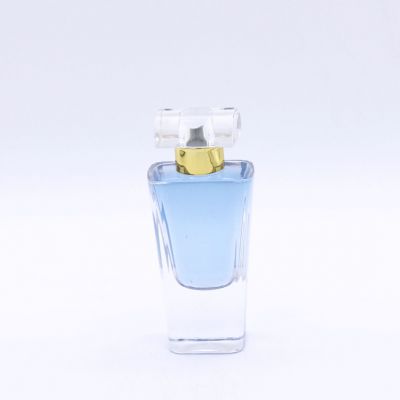 transparent trapezoidal fancy high quality wholesale glass perfume bottles 