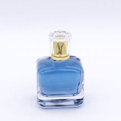 square round corner exquisite high quality transparent perfume glass bottles 