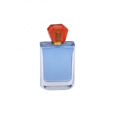 fancy rectangle transparent with round bottom high quality glass bottles perfumes 