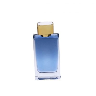 exquisite custom rectangle high quality 100ml empty glass perfume bottle 