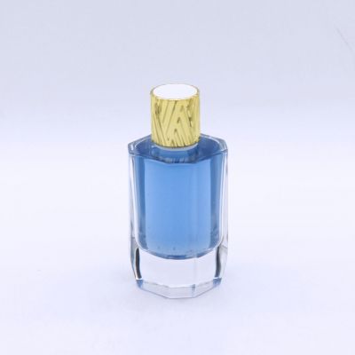 transparent polygon irregular elegant high quality perfume glass bottles 
