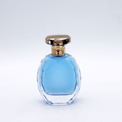 oblate elliptical elegant 100ml high quality empty glass perfume bottles 