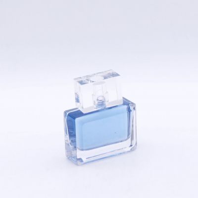 oblate rectangle 30ml small capacity transparent glass perfume bottles custom