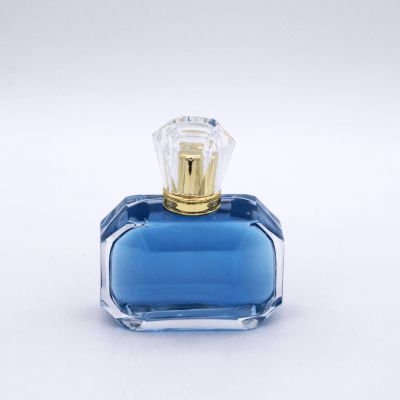 rectangle transparent hexagon 100ml glass bottles perfumes custom for sale 