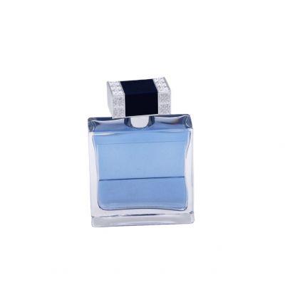 transparent square rectangle 100ml high quality elegant glass perfume bottles