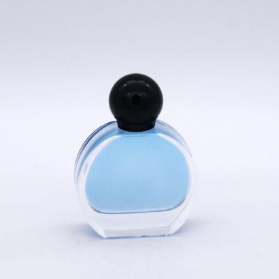 oblate round elegant 50ml high quality perfume glass bottles for sale 