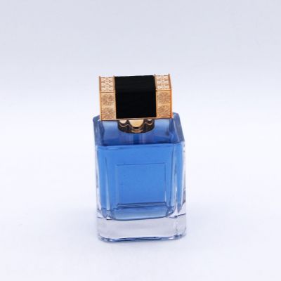 square transparent with square groove high quality empty glass perfume bottles