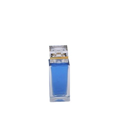 square rectangle exquisite high quality transparent empty glass perfume bottle