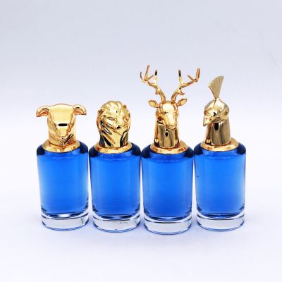 luxury custom fancy high quality animals lids glass perfume bottle for sale 