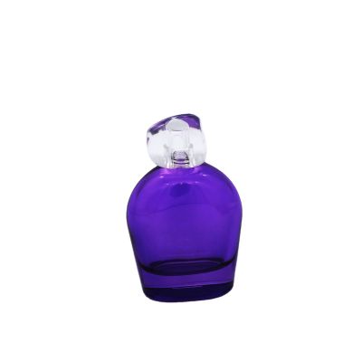 wholesale fancy purple cosmetics packaging glass bottle for perfume 100ml 