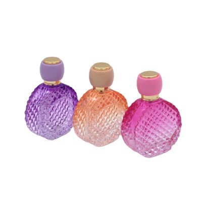 custom elegant irregular surface colorful empty glass perfume bottle for sale 