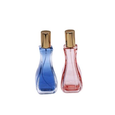 custom fancy irregular high quality colorful empty glass perfume bottles 